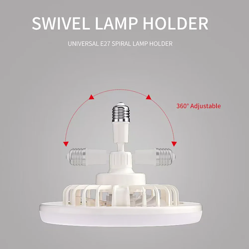 Ventilateur de Plafond Rotatif avec Télécommande, Lampe d'Éclairage, Convertisseur, Base d'Éclairage, Chambre à Coucher, Salon, Flamme ATA, 3 en 1 — 5/7