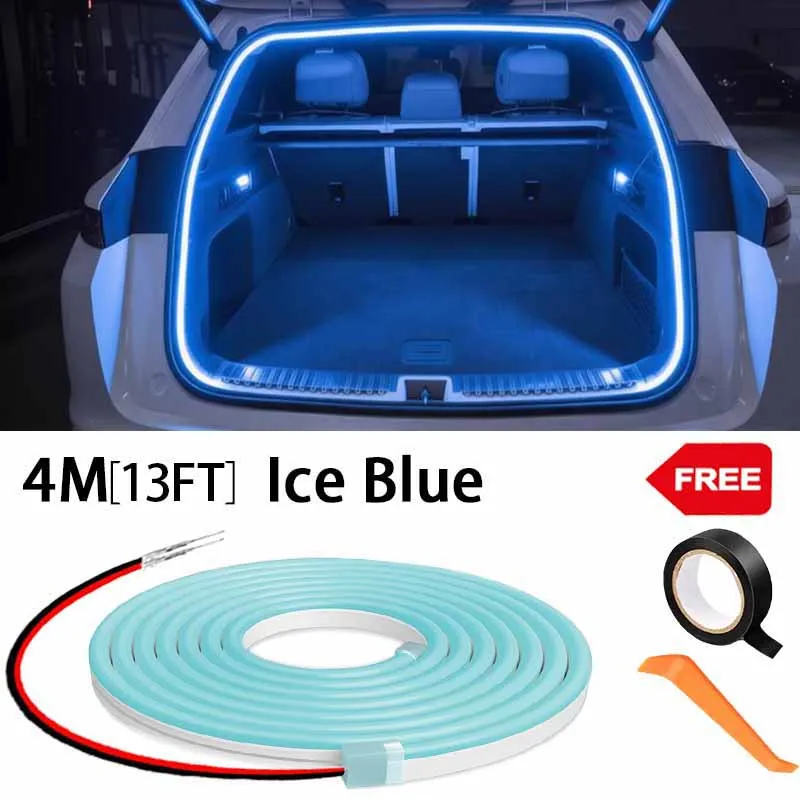 Éclairage de coffre de voiture à haute luminosité, lumière ambiante, décoration intérieure, bande lumineuse LED sans câblage, détection automatique, bande lumineuse de hayon — 10/10