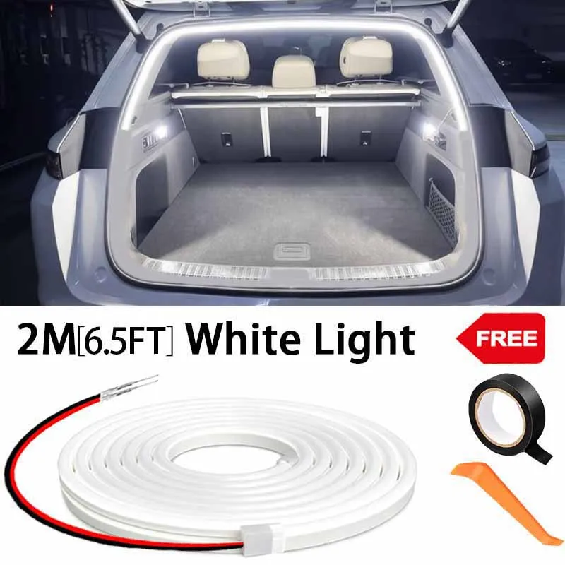 Éclairage de coffre de voiture à haute luminosité, lumière ambiante, décoration intérieure, bande lumineuse LED sans câblage, détection automatique, bande lumineuse de hayon — 8/10