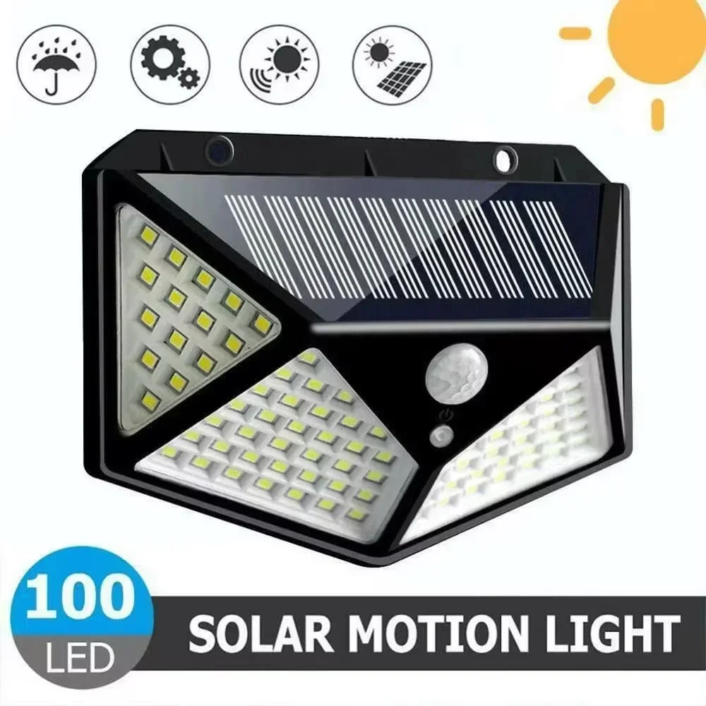 مصباح LED بالطاقة الشمسية متعدد الوظائف مع مستشعر للحركة، ضوء شمس مقاوم للماء، ديكور للحديقة الخارجية، 62 مصباح كشاف