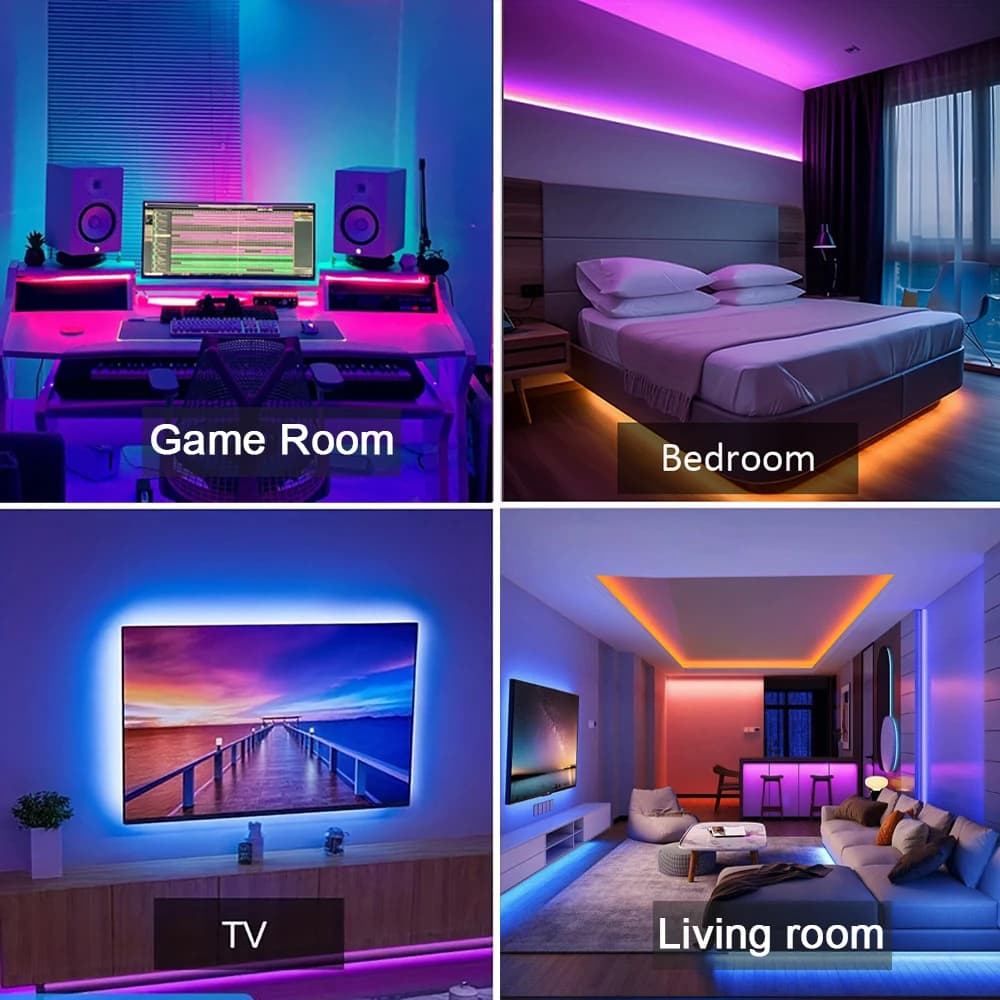 Bande lumineuse LED RVB flexible, 5m, 10m, 20m, 30m, ruban lumineux pour chambre à coucher, décoration de chambre — 6/9