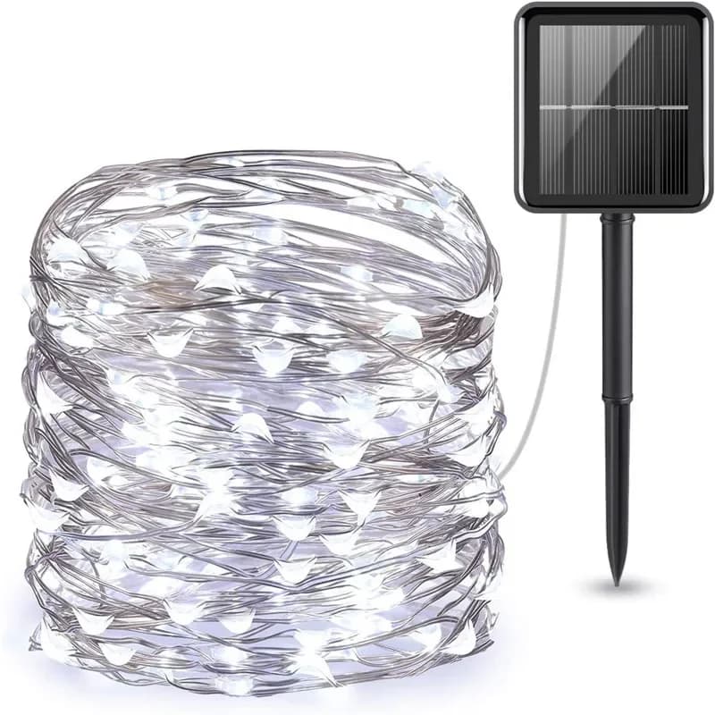 LED lumière solaire extérieure jardin fée chaîne lumière LED scintillant lampe étanche pour noël Patio arbre fête 6m/12m/23m/33m — 7/9