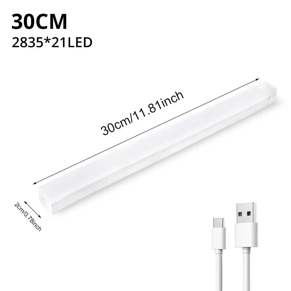 Veilleuses sans fil LED capteur de mouvement lampe USB Rechargeable magnétique pour armoire chambre placard cuisine allée Tube détecteur ampoule — 9/10