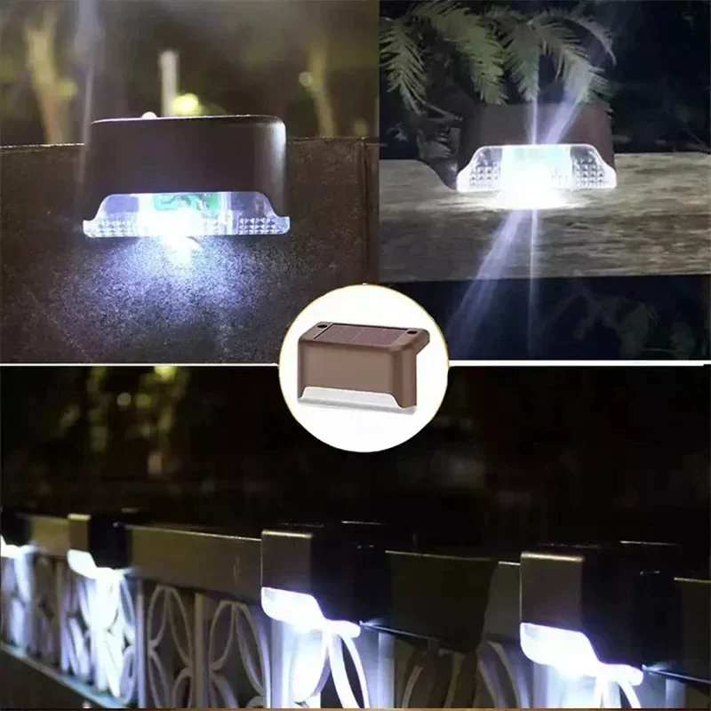 1/4/8/12/pcs LED solaire lumières extérieure jardin lumière pont lampe solaire escaliers lumière étanche solaire étape lampe Patio jardin décor — 9/10
