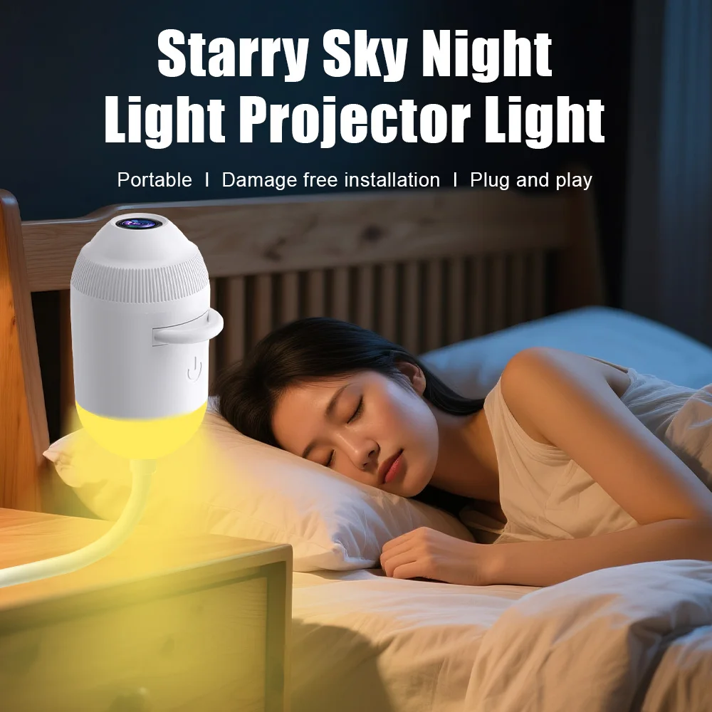 Nouvelle lampe de projection d'étoiles USB pour l'intérieur de la voiture, la maison, la chambre, veilleuse, lumière d'ambiance galactique romantique — 4/10