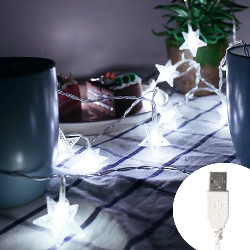 Led estrelas luzes de fadas ao ar livre luzes da corda guirlanda lâmpada luzes da corda festa casa casamento terraço jardim decoração natal — 10/10
