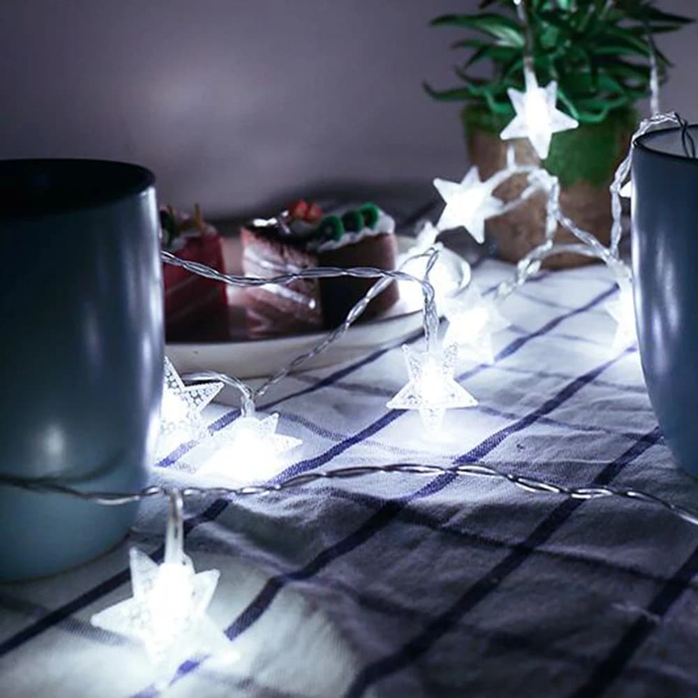Led estrelas luzes de fadas ao ar livre luzes da corda guirlanda lâmpada luzes da corda festa casa casamento terraço jardim decoração natal — 5/10