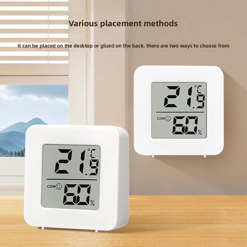 Jauge de température pour pièce, Mini thermomètre et hygromètre numérique avec capteur mural, écran LCD pour usage domestique — 5/9
