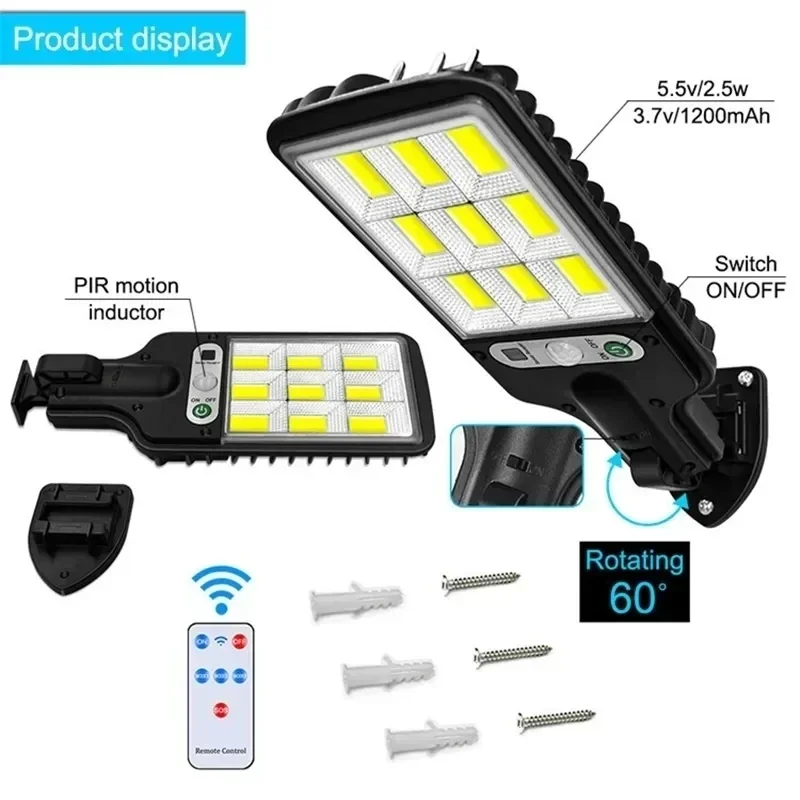 Applique Murale Solaire à LED pour l'Extérieur, Rechargeable, pour Cour, Jardin, Terrasse, Porte de Garage, Éclairage de Rue — 5/10
