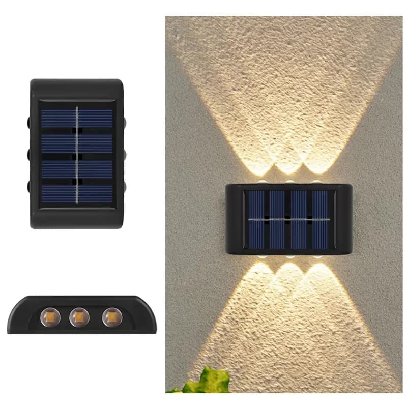 Lampe murale solaire LED extérieure étanche, allumage automatique du crépuscule à l'aube, pour clôture, jardin, cour, porche, allée, patio, décoration de la maison — 9/10