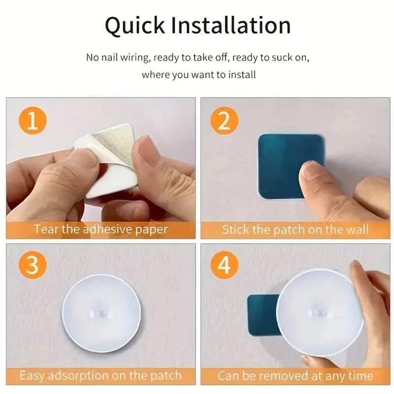 Veilleuse LED sans fil avec détecteur de mouvement, lampe de détection pour chambre à coucher, escalier, Cisco et décoration de chambre, 1PC — 5/8