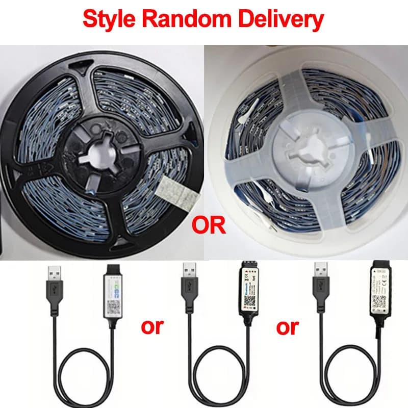 Bande lumineuse LED Bluetooth intelligente SMD 5050, télécommande, ruban flexible, lampe à diode, rétroéclairage TV, salle de jeu, décoration d'intérieur — 6/10
