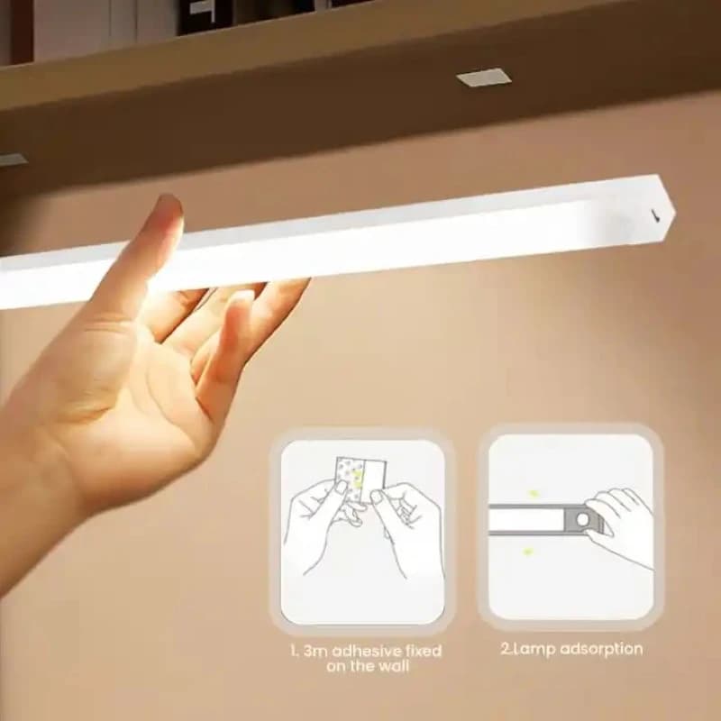 LED sans fil veilleuses capteur de mouvement lumières placard cuisine veilleuses chambre détecteur lumière armoire escalier rétro-éclairé — 5/10