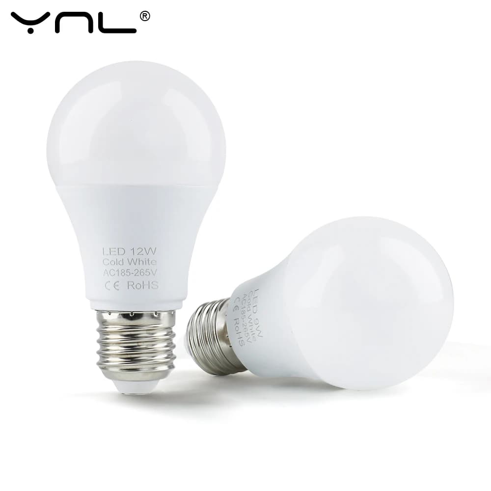 Ampoules LED 3W 6W 9W 12W 15W 18W E27, Lampe LED AC 220V-240V, IC intelligent, Haute luminosité, Projecteur Illa