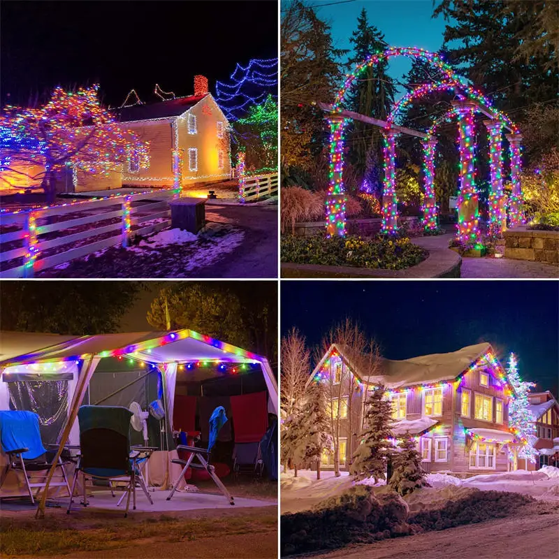 LED lumière solaire extérieure jardin fée chaîne lumière LED scintillant lampe étanche pour noël Patio arbre fête 6m/12m/23m/33m — 4/9