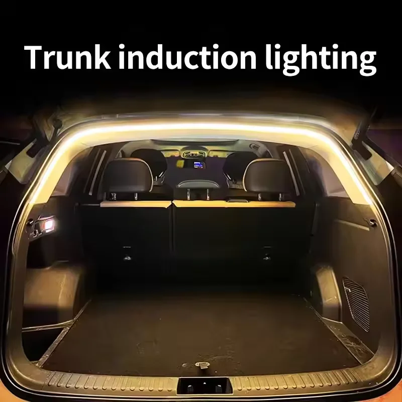 Éclairage de coffre de voiture à haute luminosité, lumière ambiante, décoration intérieure, bande lumineuse LED sans câblage, détection automatique, bande lumineuse de hayon — 4/10