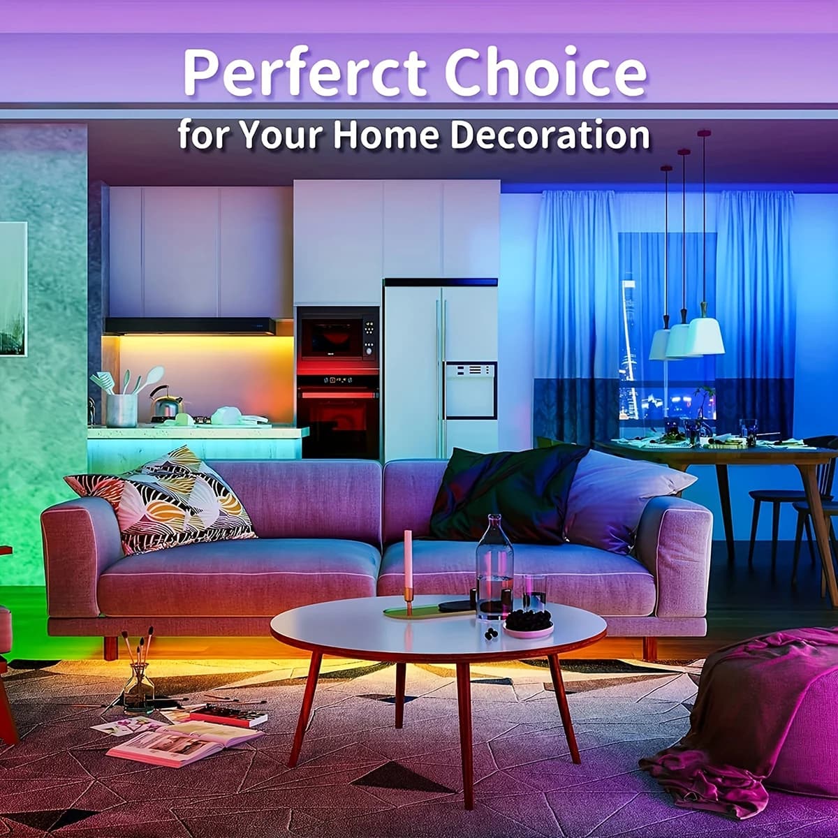 Bande lumineuse Led avec télécommande à 44 touches, 1m, 5m, 10m, 20m, RGB, pour salle murale, maison, chambre à coucher, décor de fête, rétro-éclairage TV — 3/8