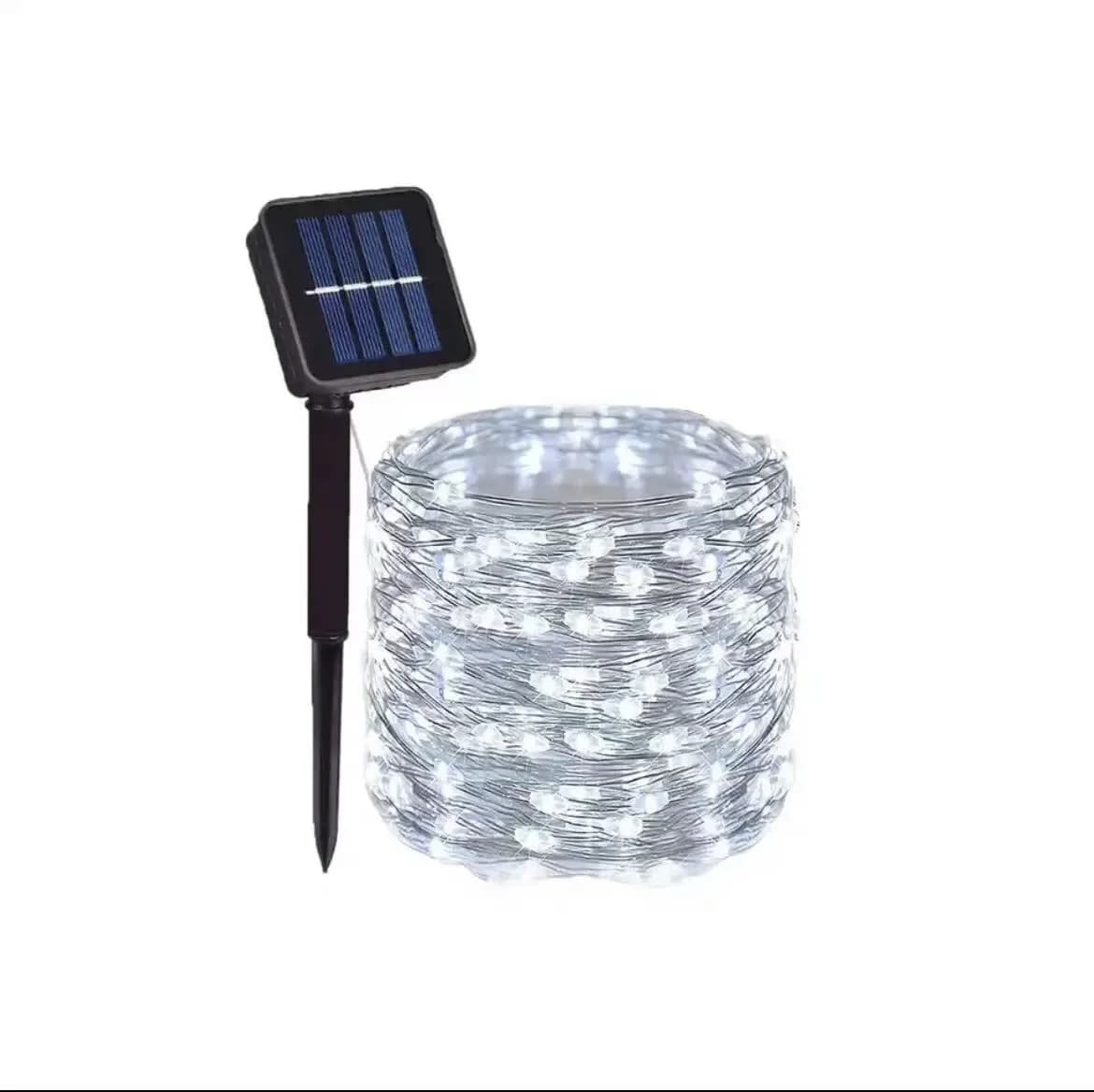 1 2 3 4 5 Paquets de lumières solaires LED féériques pour l'extérieur, lumières de Noël, 8 modes, lumières en fil de cuivre, étanches, décoration de jardin, d'arbre, de patio — 7/10