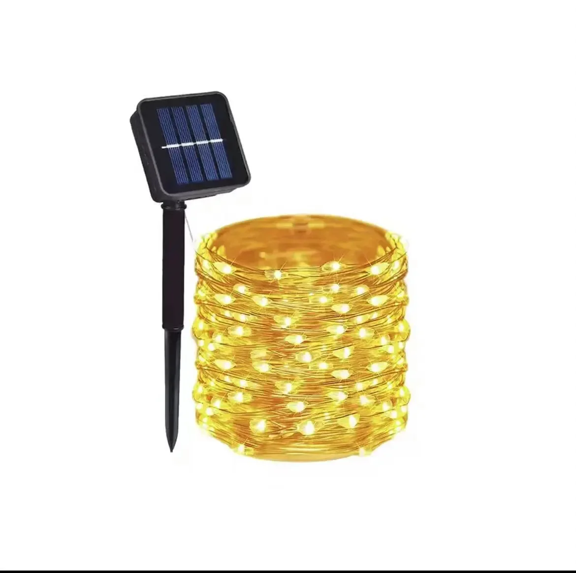 1 2 3 4 5 Paquets de lumières solaires LED féériques pour l'extérieur, lumières de Noël, 8 modes, lumières en fil de cuivre, étanches, décoration de jardin, d'arbre, de patio — 10/10