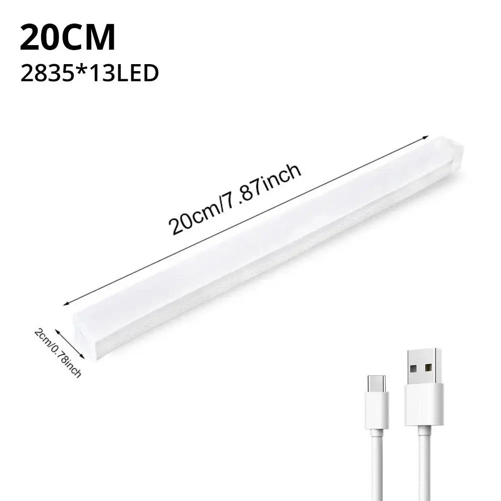 Veilleuses sans fil LED capteur de mouvement lampe USB Rechargeable magnétique pour armoire chambre placard cuisine allée Tube détecteur ampoule — 8/10