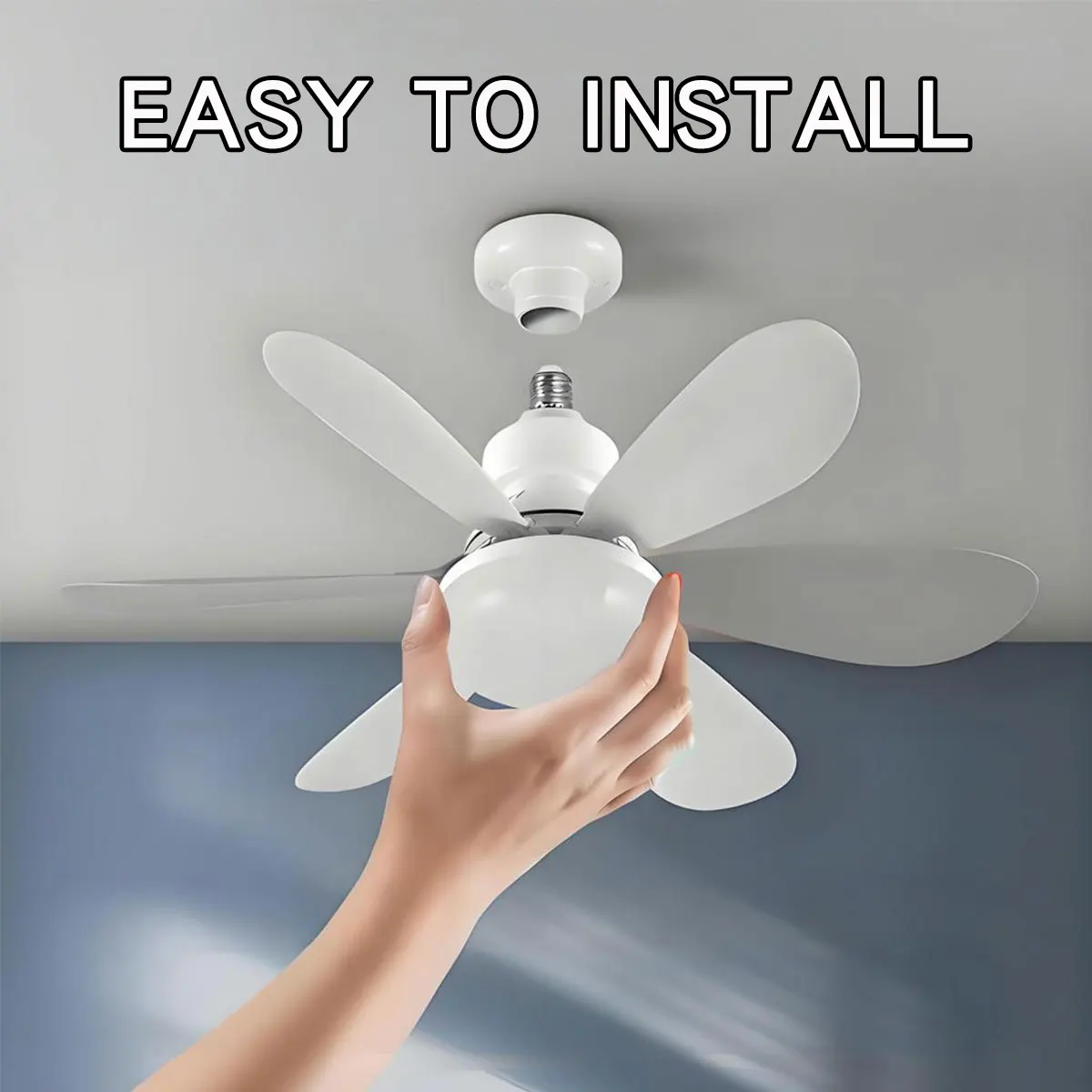 Ventilateur de plafond LED E27 avec télécommande, 30W 40W, fonction de gradation, adapté au salon, au bureau et à un usage domestique, 85-265V — 6/8