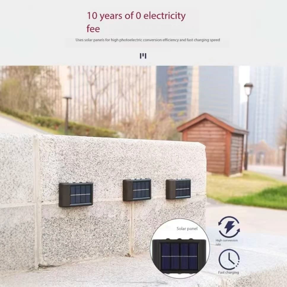Lampe murale solaire LED extérieure étanche, allumage automatique du crépuscule à l'aube, pour clôture, jardin, cour, porche, allée, patio, décoration de la maison — 5/10