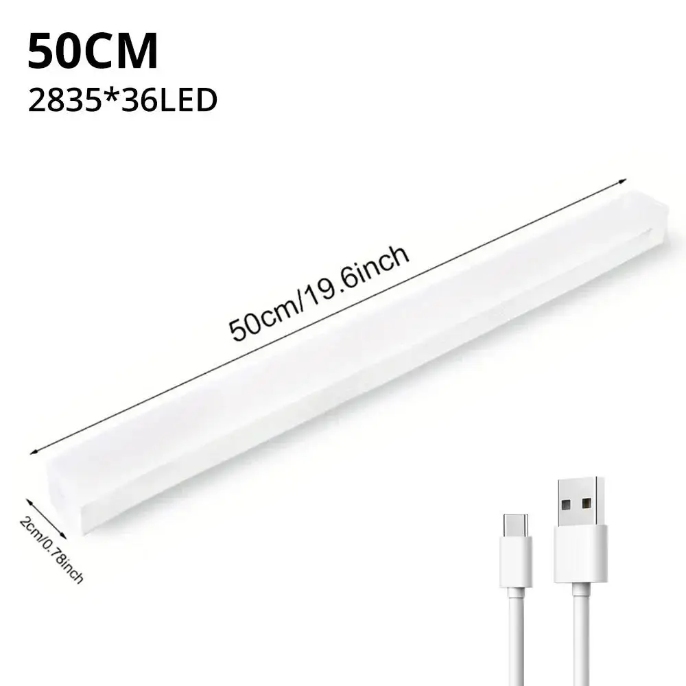 Veilleuses sans fil LED capteur de mouvement lampe USB Rechargeable magnétique pour armoire chambre placard cuisine allée Tube détecteur ampoule — 7/10