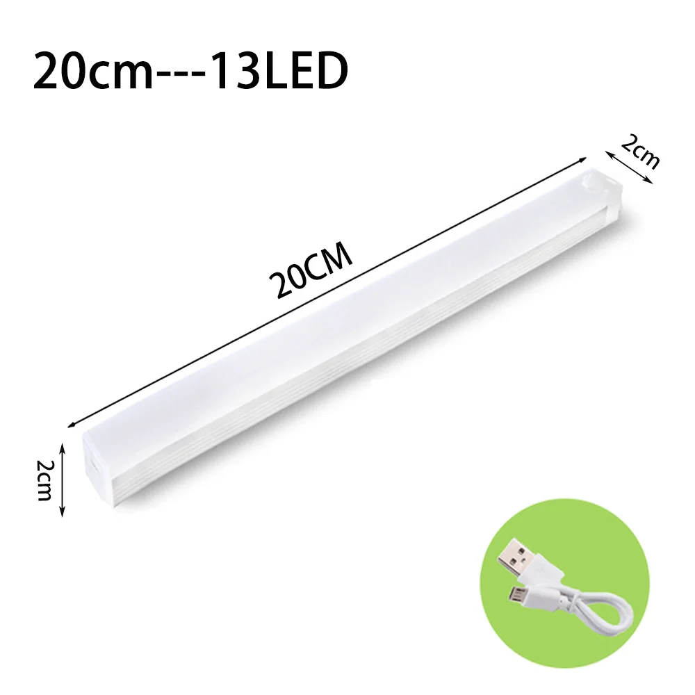 Luz noturna LED sem fio com sensor de movimento, tipo C, Aste, armário, lâmpada de guarda-roupa, luz de fundo de escada para cozinha — 10/10