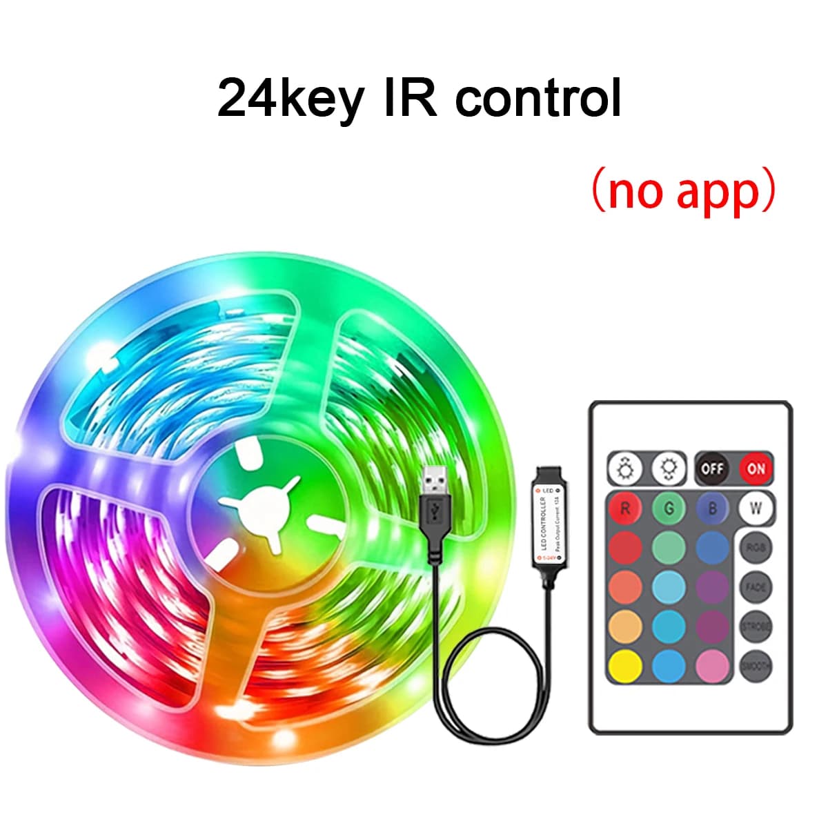 Bande lumineuse LED RVB flexible, 5m, 10m, 20m, 30m, ruban lumineux pour chambre à coucher, décoration de chambre — 8/9