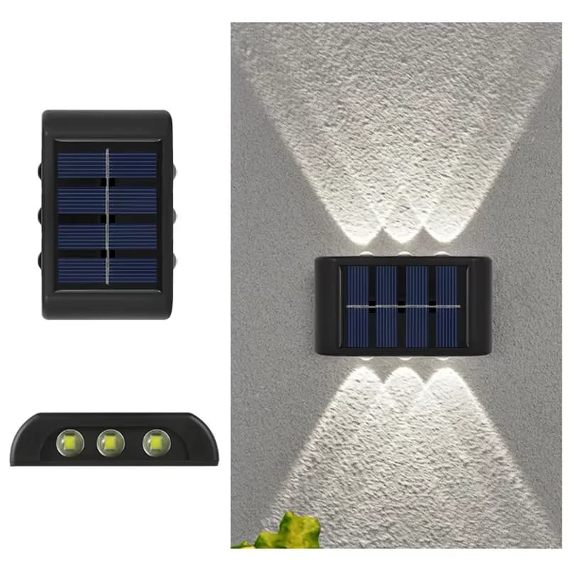 Lampe murale solaire LED extérieure étanche, allumage automatique du crépuscule à l'aube, pour clôture, jardin, cour, porche, allée, patio, décoration de la maison — 10/10