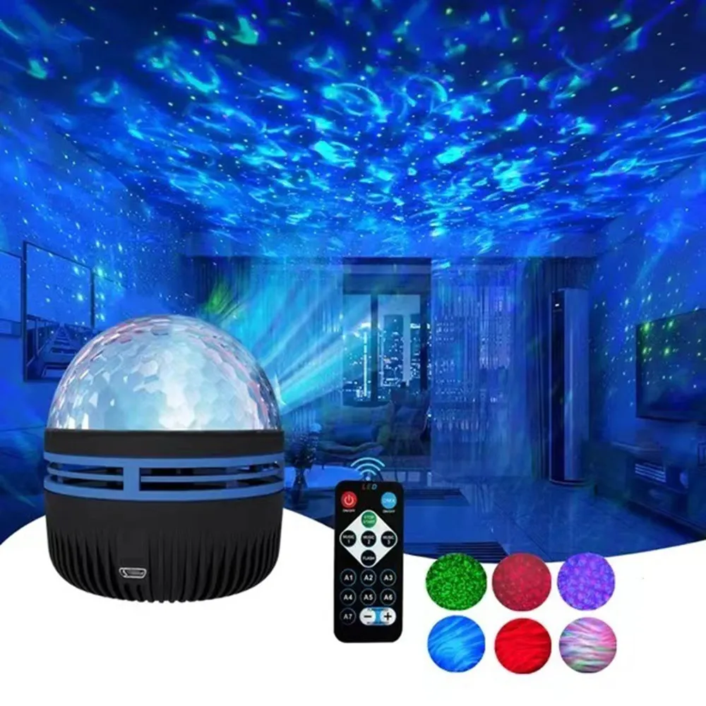 Projecteur LED ciel étoilé et aurore boréale, lampe de projection avec télécommande et rotation automatique, pour la décoration de la maison et des fêtes — 8/10