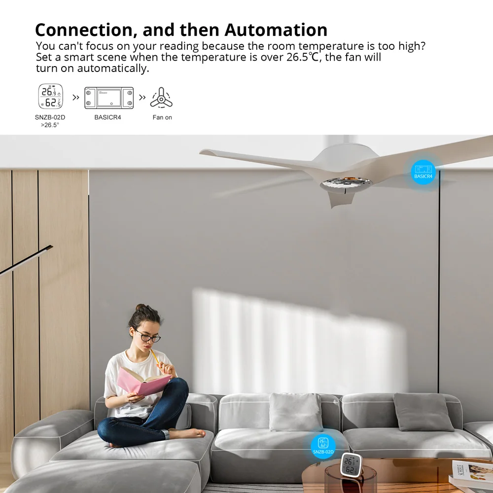 SONOFF BASICR4 – interrupteur intelligent WiFi ESP32, Mode Magic Switch, télécommande EWeLink fiable et sûre avec S-MATE2 Alexa Google, 1 à 10 pièces — 5/10