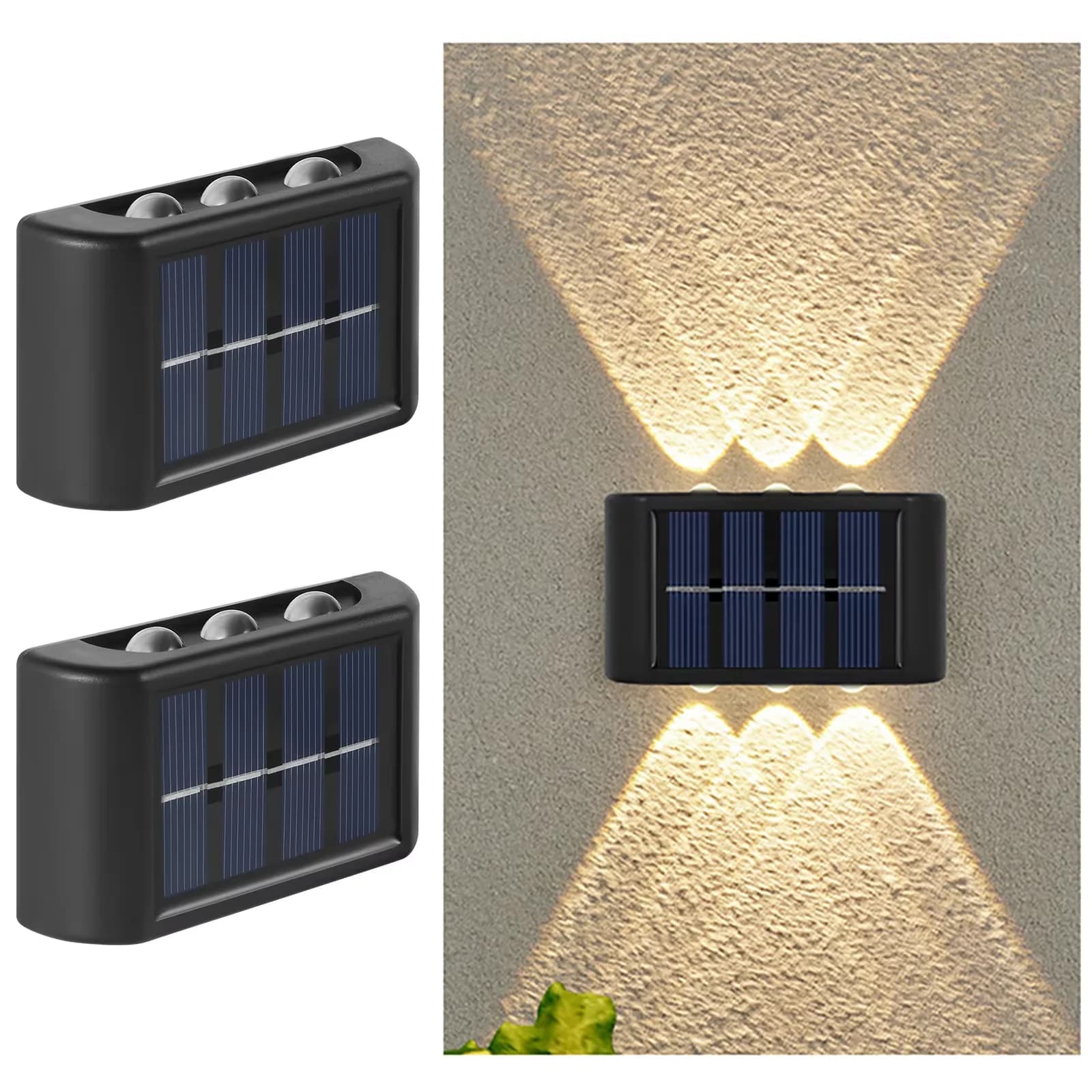 Lampe murale solaire LED extérieure étanche, allumage automatique du crépuscule à l'aube, pour clôture, jardin, cour, porche, allée, patio, décoration de la maison — 7/10