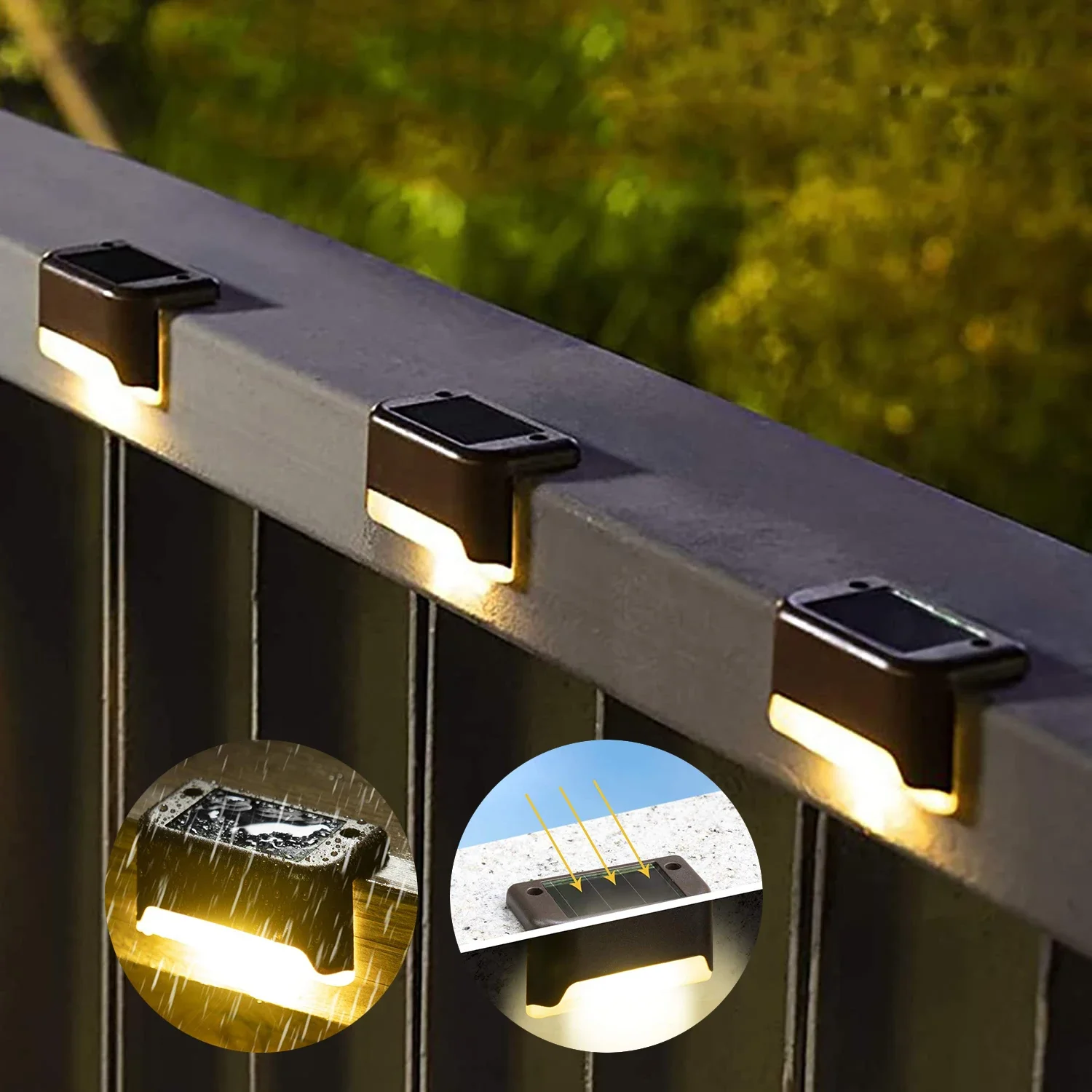 1/4/8/12/pcs LED solaire lumières extérieure jardin lumière pont lampe solaire escaliers lumière étanche solaire étape lampe Patio jardin décor
