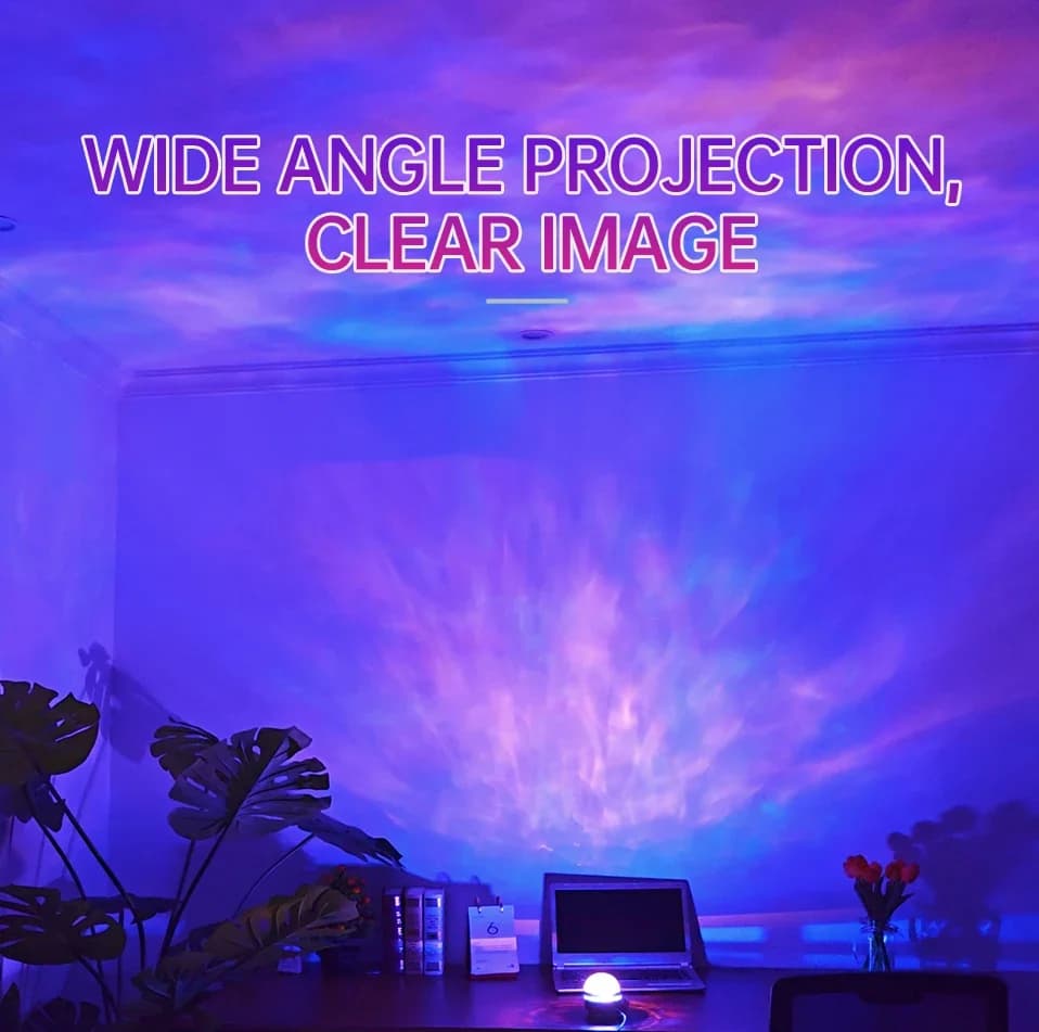 Projecteur LED ciel étoilé et aurore boréale, lampe de projection avec télécommande et rotation automatique, pour la décoration de la maison et des fêtes — 9/10