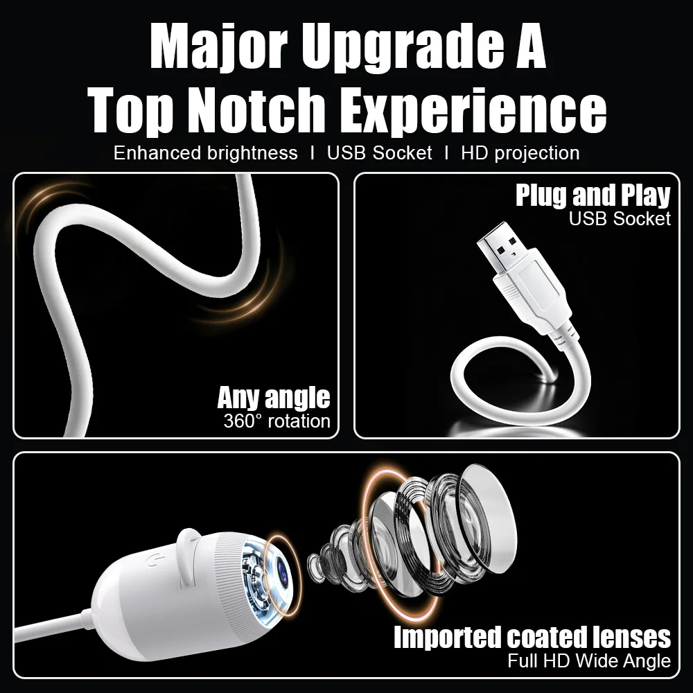 Nouvelle lampe de projection d'étoiles USB pour l'intérieur de la voiture, la maison, la chambre, veilleuse, lumière d'ambiance galactique romantique — 3/10