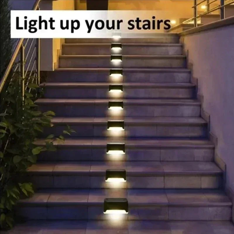 1/4/8/12/pcs LED solaire lumières extérieure jardin lumière pont lampe solaire escaliers lumière étanche solaire étape lampe Patio jardin décor — 3/10