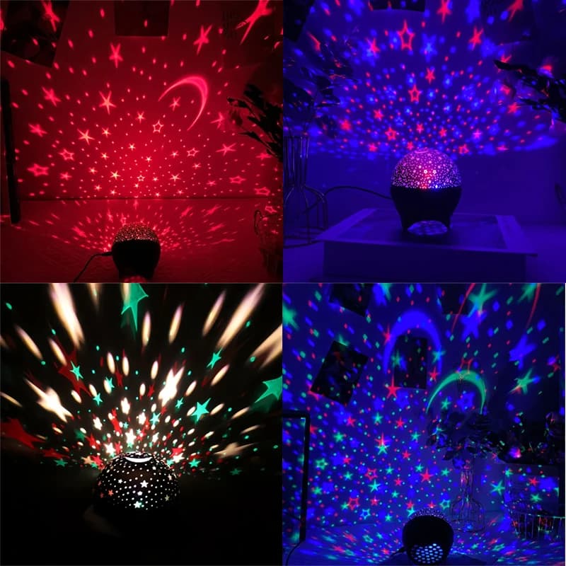 Veilleuses rvb projecteur LED lumière lune étoilée galaxie lampe de Projection 5V USB pour enfants présent cadeau de noël décorations de salle — 6/7