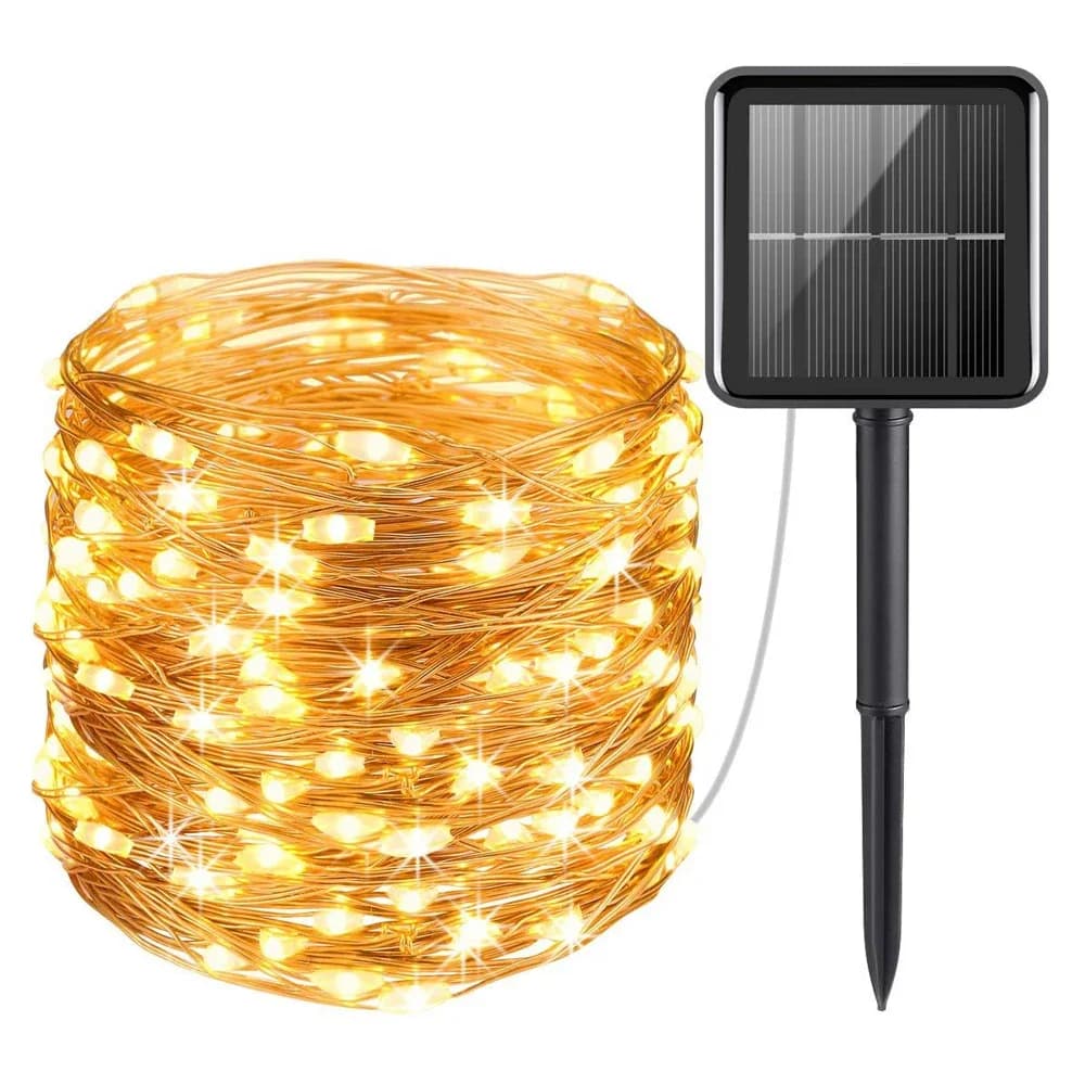 LED lumière solaire extérieure jardin fée chaîne lumière LED scintillant lampe étanche pour noël Patio arbre fête 6m/12m/23m/33m — 8/9