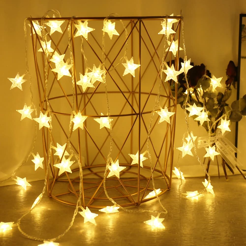 LED étoiles fée lumières chaîne extérieure lumières guirlande ampoule chaîne lumières fête maison mariage terrasse jardin décoration de noël