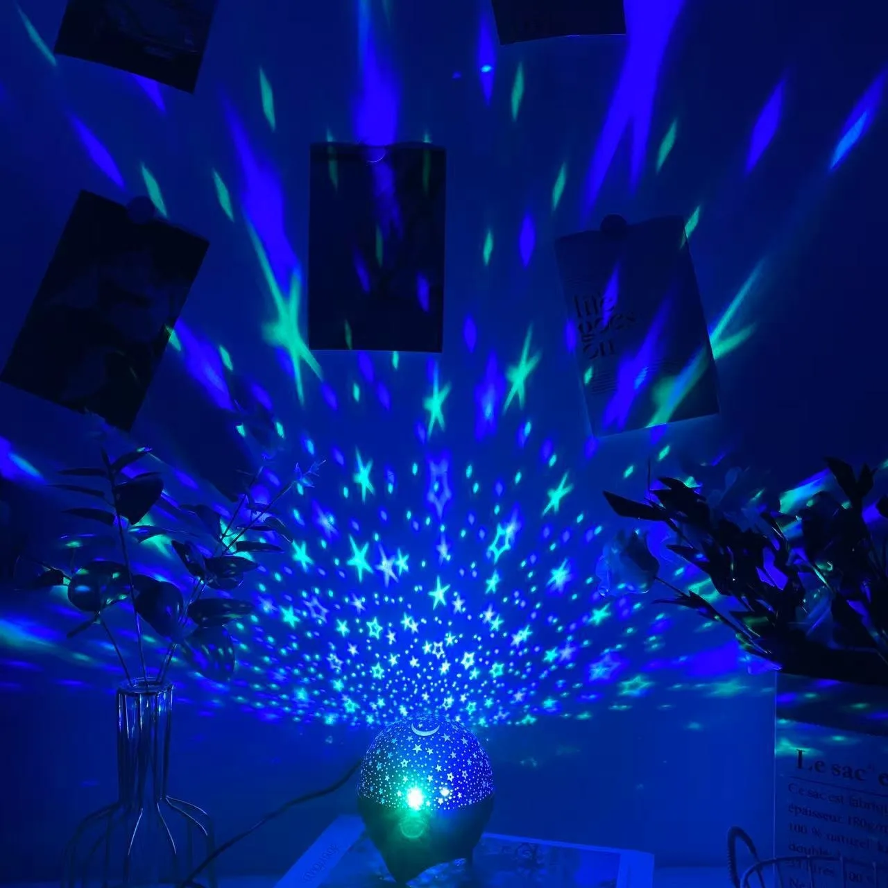Veilleuses rvb projecteur LED lumière lune étoilée galaxie lampe de Projection 5V USB pour enfants présent cadeau de noël décorations de salle — 5/7