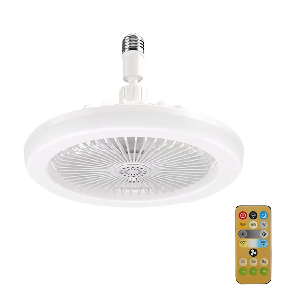 Ventilateur de Plafond Rotatif avec Télécommande, Lampe d'Éclairage, Convertisseur, Base d'Éclairage, Chambre à Coucher, Salon, Flamme ATA, 3 en 1 — 7/7