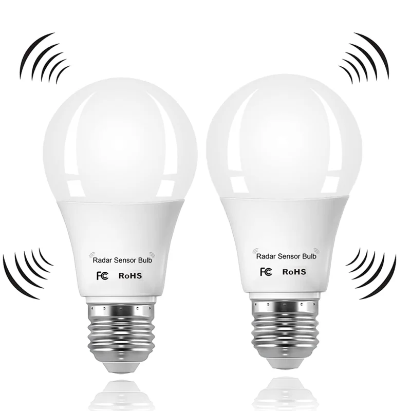 Ampoules LED avec capteur de mouvement Radar, du crépuscule à l’aube, marche/arrêt automatique pour l’extérieur, pour sous-sols intérieurs et extérieurs, porche, cours, 1 pièce