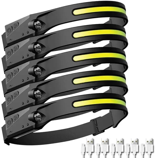 1/2/3 pièces LED lampe frontale à Induction Camping recherche lumière USB Rechargeable phare LED tête torche lampe de travail avec batterie intégrée — 8/10
