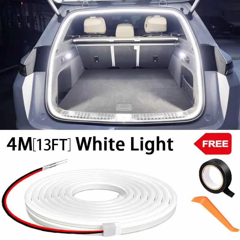 Éclairage de coffre de voiture à haute luminosité, lumière ambiante, décoration intérieure, bande lumineuse LED sans câblage, détection automatique, bande lumineuse de hayon — 7/10