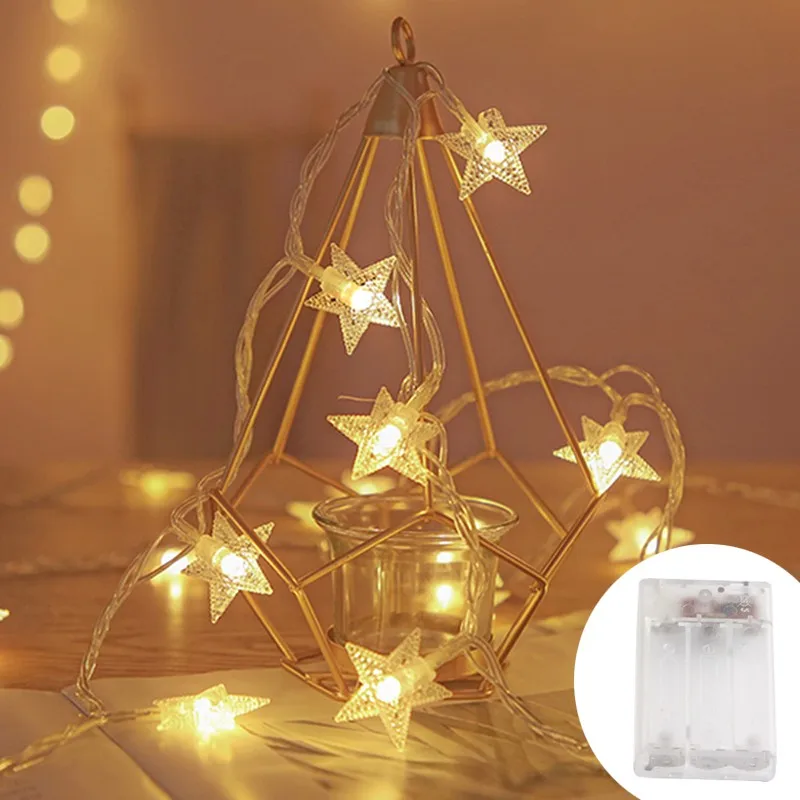 Led estrelas luzes de fadas ao ar livre luzes da corda guirlanda lâmpada luzes da corda festa casa casamento terraço jardim decoração natal — 8/10