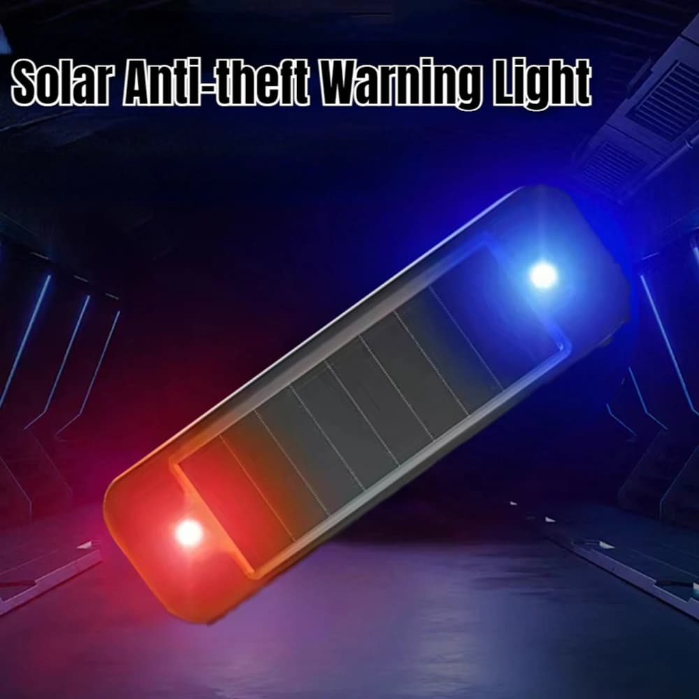 Mini LED énergie solaire voiture voyant d'avertissement nuit sécurité simulée alarme sans fil antivol lampe d'avertissement clignotant lampe d'alarme factice — 6/10