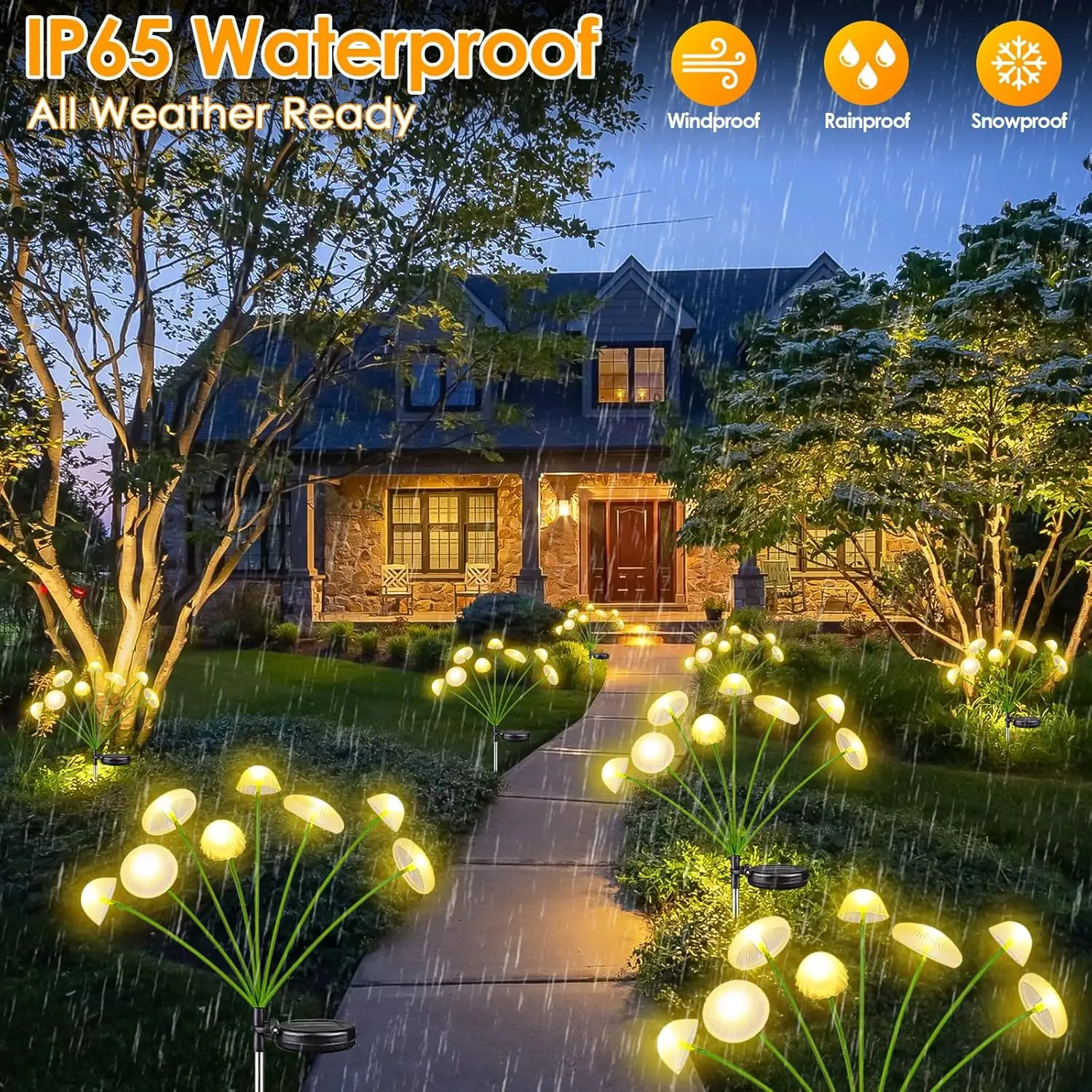 Lampes solaires de jardin LED double Mode lumières solaires en forme de champignon décor étanche cour Patio voie méduse pour ambiance de jardin — 6/8