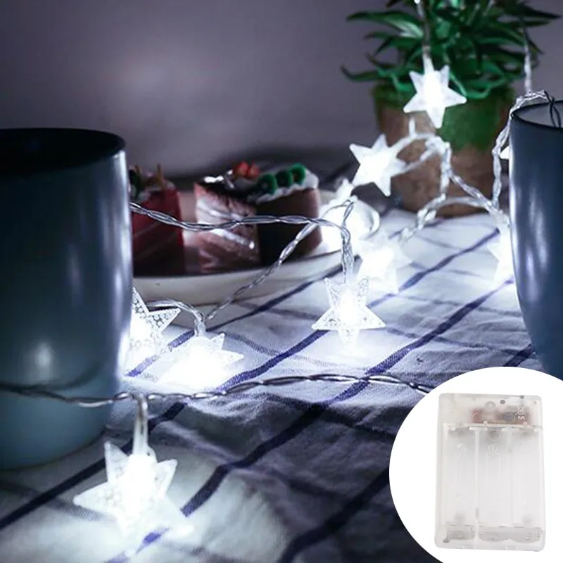 Led estrelas luzes de fadas ao ar livre luzes da corda guirlanda lâmpada luzes da corda festa casa casamento terraço jardim decoração natal — 9/10