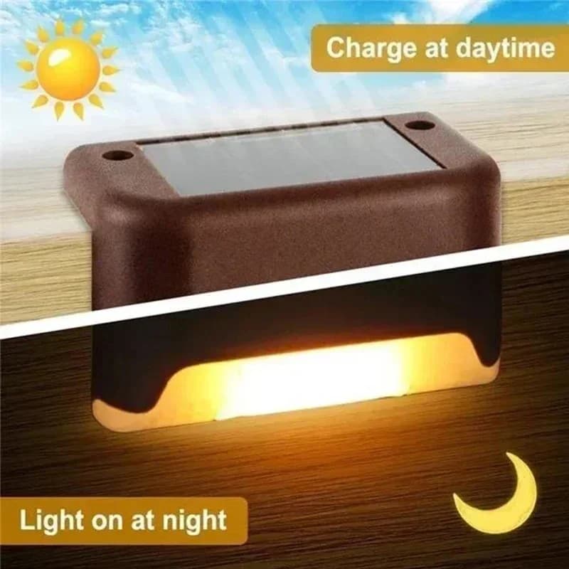 1/4/8/12/pcs LED solaire lumières extérieure jardin lumière pont lampe solaire escaliers lumière étanche solaire étape lampe Patio jardin décor — 5/10